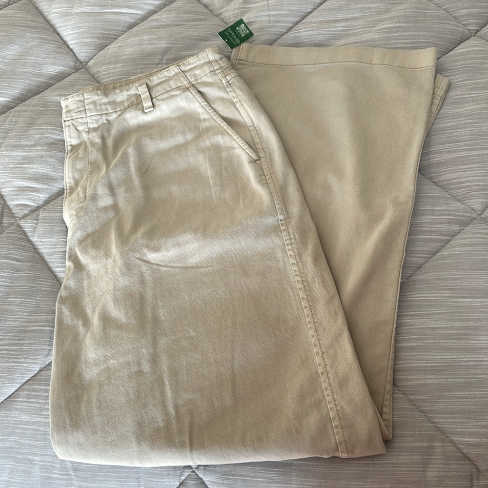 GAP Women's Khaki Beige Wide-Leg Pants